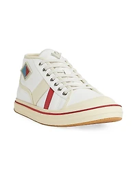 Eliot Logo-Detailed Leather & Canvas Sneakers