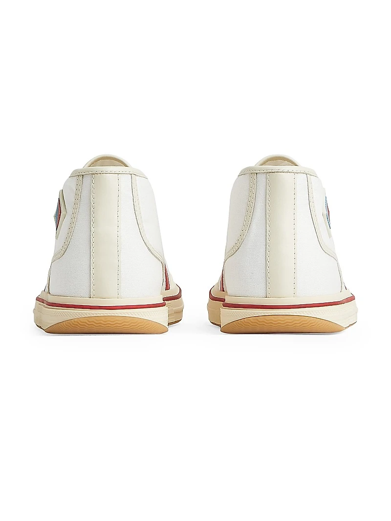 Eliot Logo-Detailed Leather & Canvas Sneakers