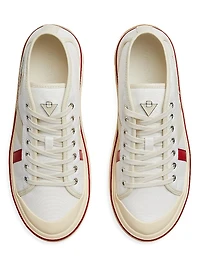 Eliot Logo-Detailed Leather & Canvas Sneakers