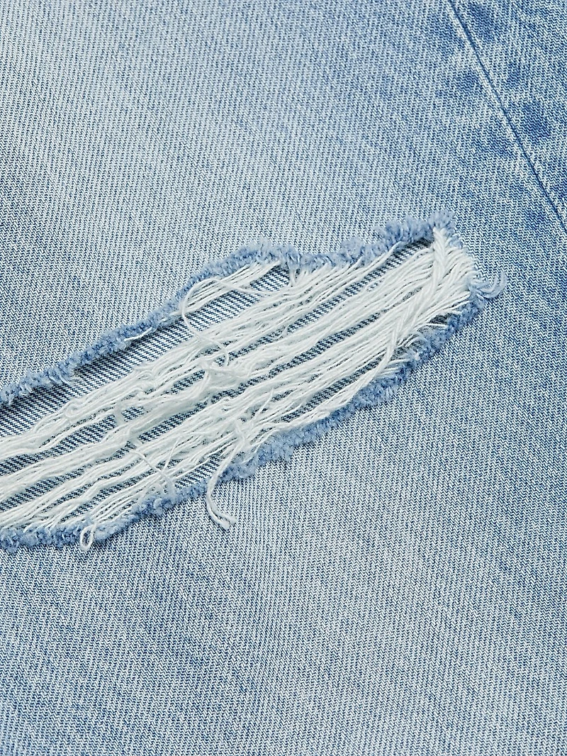 Logan Distressed Mid-Rise Wide-Leg Jeans