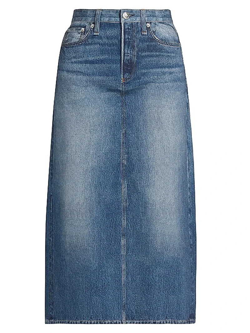 Miramar Gillian Cotton Denim Midi-Skirt