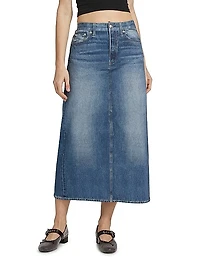 Miramar Gillian Cotton Denim Midi-Skirt
