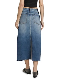 Miramar Gillian Cotton Denim Midi-Skirt