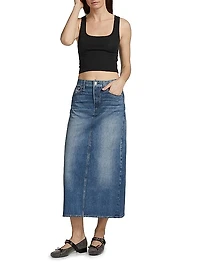 Miramar Gillian Cotton Denim Midi-Skirt