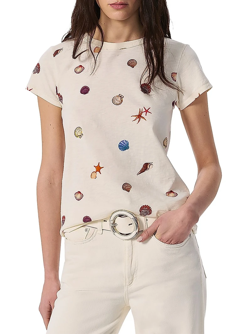 Seashell-Print Cotton Jersey T-Shirt