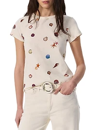 Seashell-Print Cotton Jersey T-Shirt