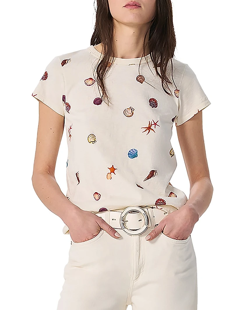 Seashell-Print Cotton Jersey T-Shirt