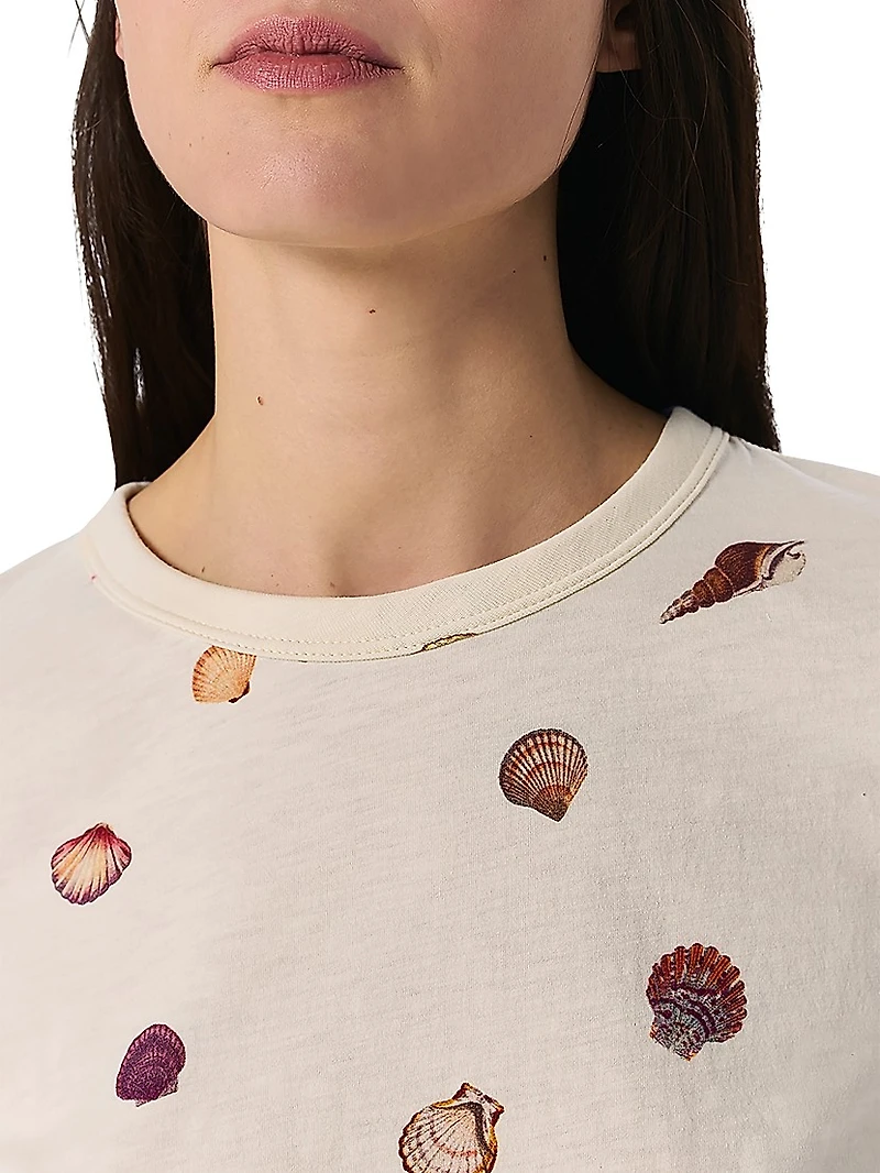 Seashell-Print Cotton Jersey T-Shirt