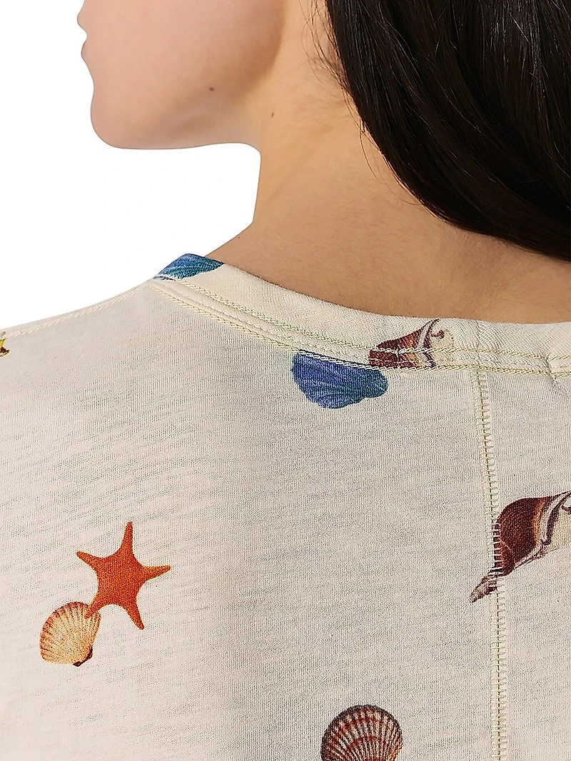 Seashell-Print Cotton Jersey T-Shirt