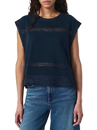 Rosie Lace-Trim Cotton Tank