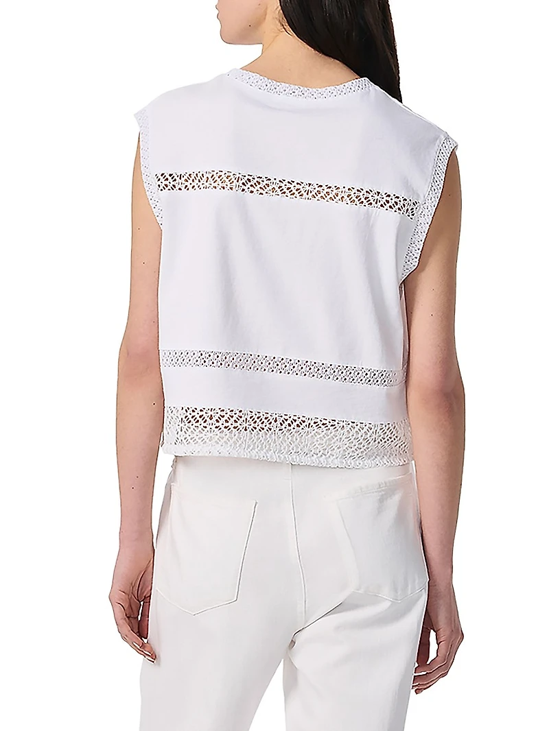 Rosie Lace-Trim Cotton Tank