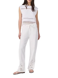 Rosie Lace-Trim Cotton Tank