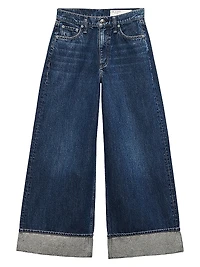 Sofie High-Rise Cuffed Wide-Leg Jeans