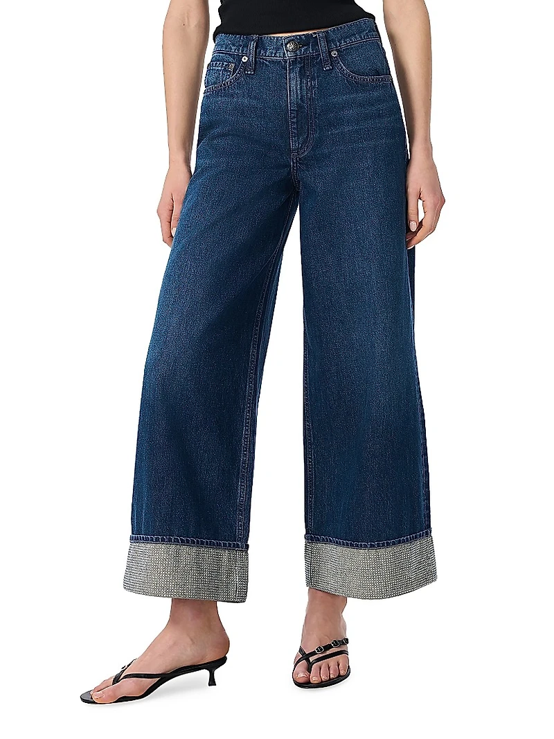 Sofie High-Rise Cuffed Wide-Leg Jeans