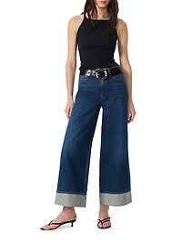 Sofie High-Rise Cuffed Wide-Leg Jeans