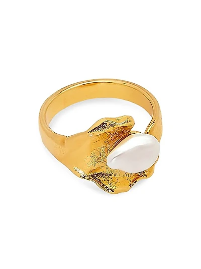 Nest 24K-Gold-Plated & Resin Ring