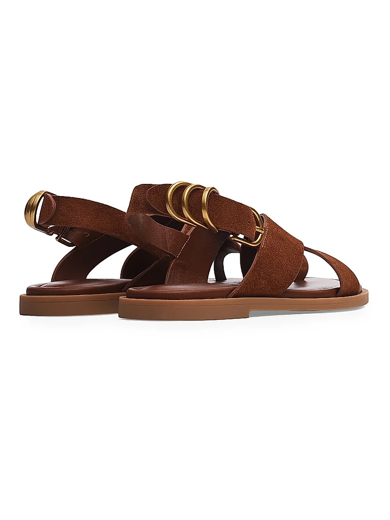Gia Suede Toe-Loop Sandals