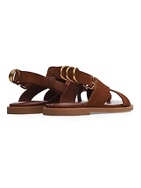 Gia Suede Toe-Loop Sandals