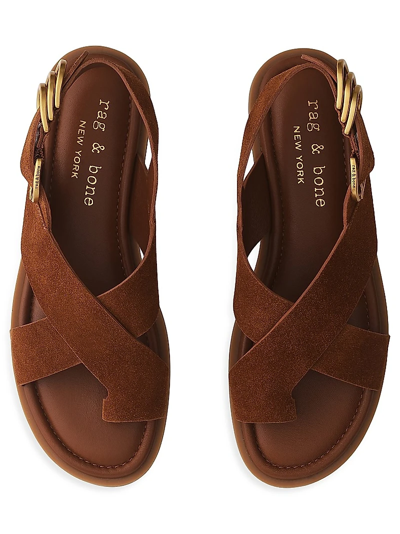 Gia Suede Toe-Loop Sandals