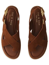 Gia Suede Toe-Loop Sandals