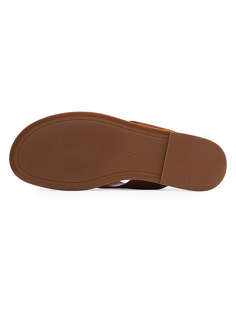 Gia Suede Toe-Loop Sandals