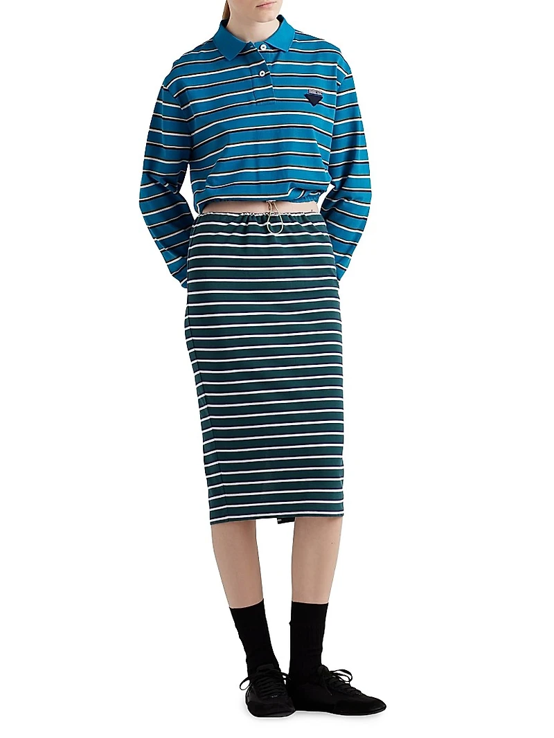 Striped Piqué Skirt