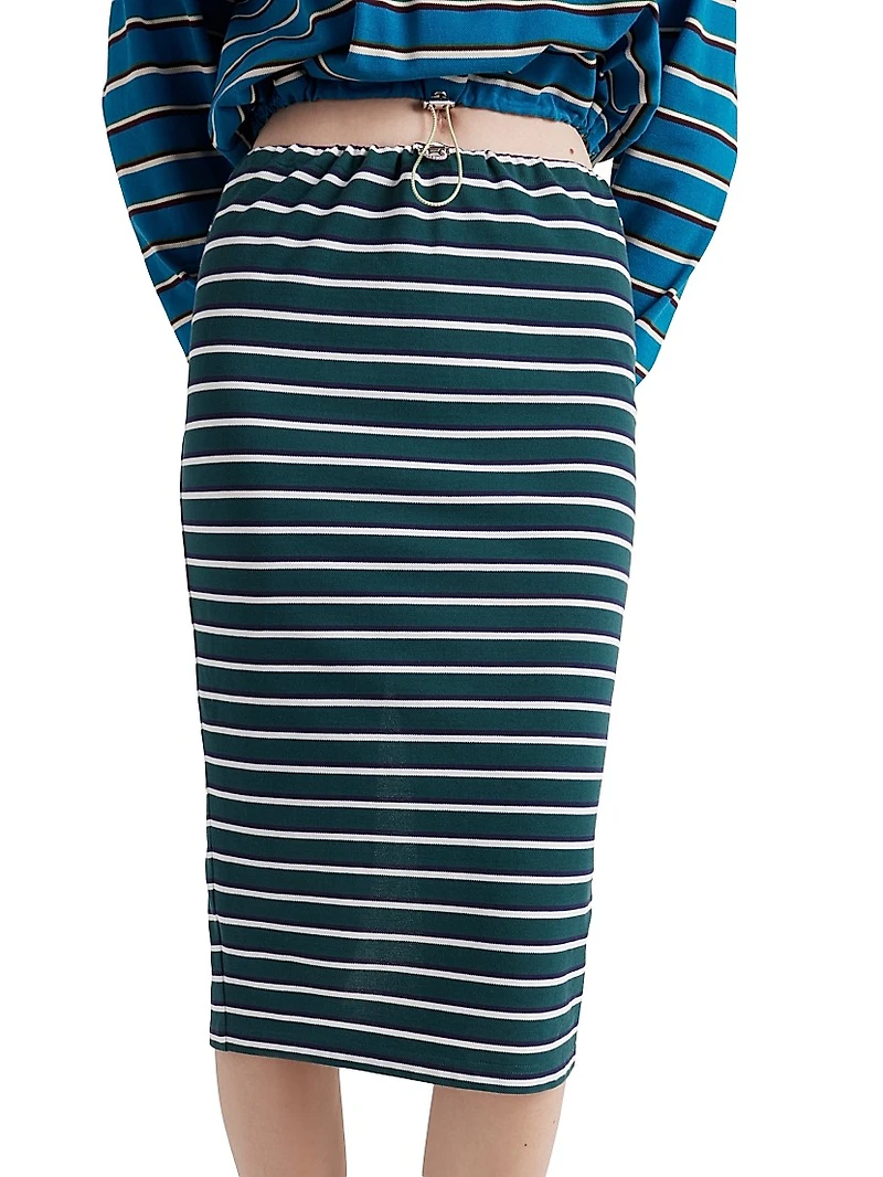Striped Piqué Skirt