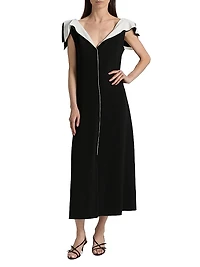 Jophee Draped-Shoulder Cocktail Dress