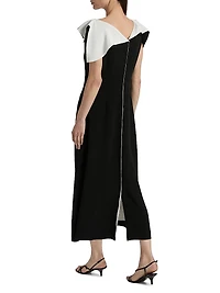 Jophee Draped-Shoulder Cocktail Dress