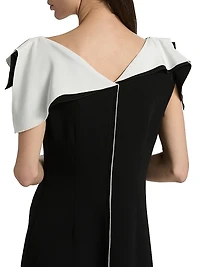 Jophee Draped-Shoulder Cocktail Dress