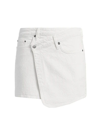 No Vacancy Nirvana Asymmetric Denim Miniskirt