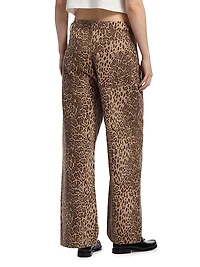 Leopard-Print Baggy Jeans