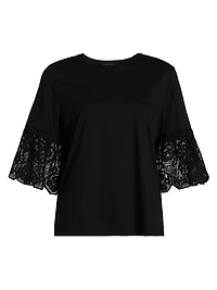 Amanda Lace-Trimmed Cotton T-Shirt