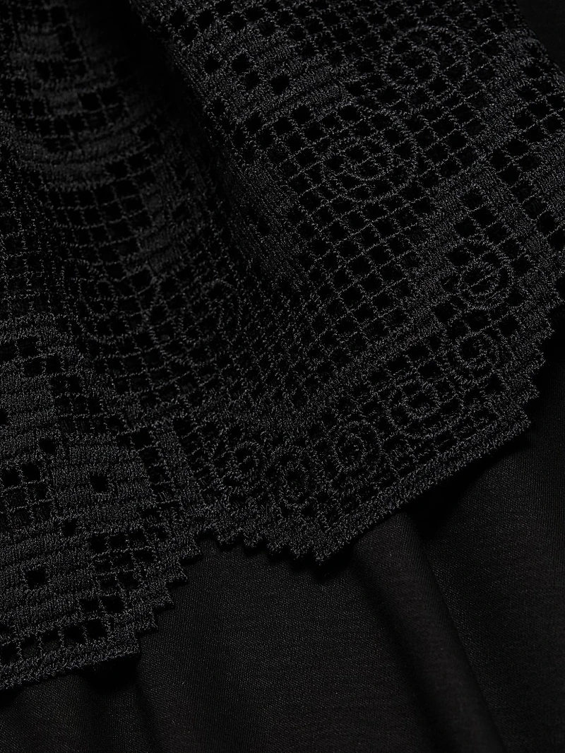 Amanda Lace-Trimmed Cotton T-Shirt