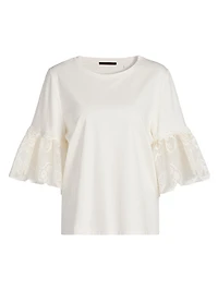 Amanda Lace-Trimmed Cotton T-Shirt