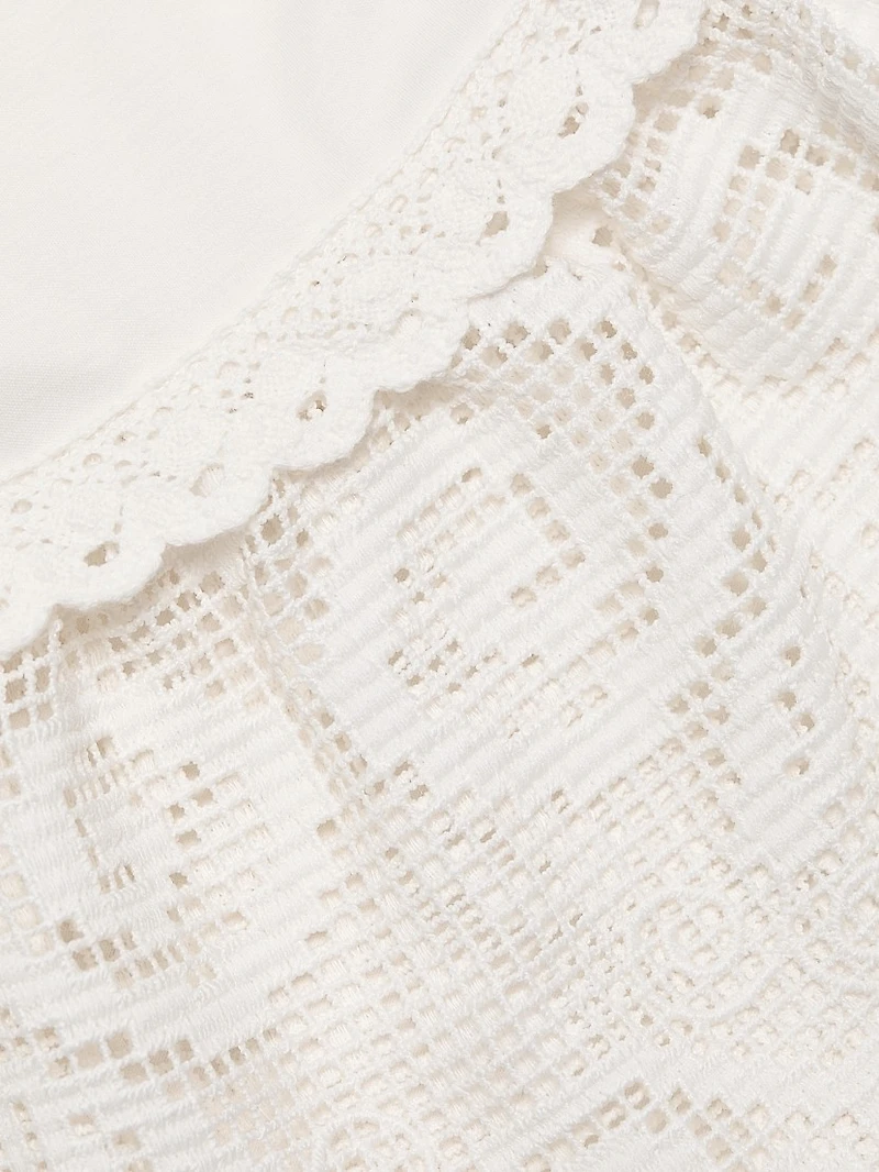 Amanda Lace-Trimmed Cotton T-Shirt