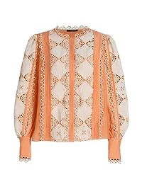 Novi Cotton-Silk Embroidered Blouse