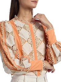 Novi Cotton-Silk Embroidered Blouse