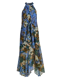 Emery Floral Tie-Front Midi-Dress