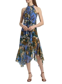 Emery Floral Tie-Front Midi-Dress