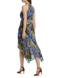 Emery Floral Tie-Front Midi-Dress
