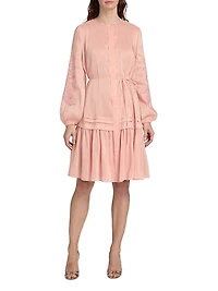 Carrie Linen-Silk Midi-Dress