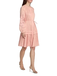 Carrie Linen-Silk Midi-Dress
