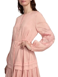 Carrie Linen-Silk Midi-Dress