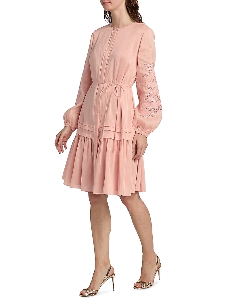 Carrie Linen-Silk Midi-Dress