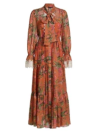 Payne Long-Sleeve Tiered Maxi Dress