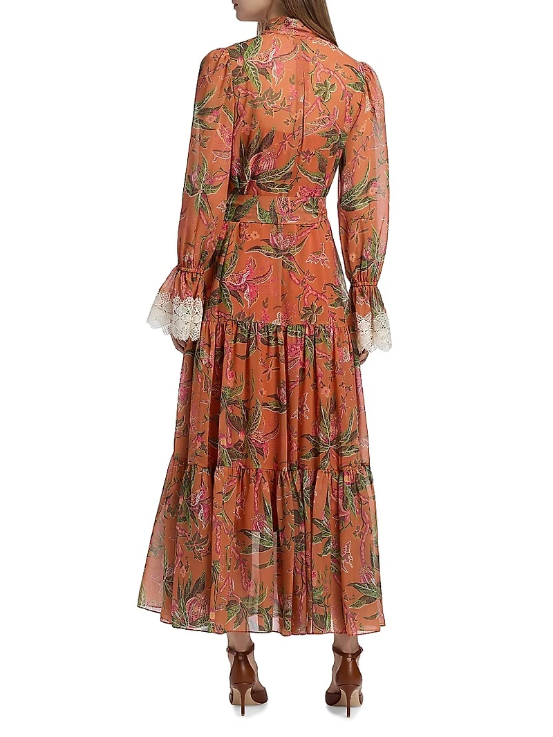 Payne Long-Sleeve Tiered Maxi Dress