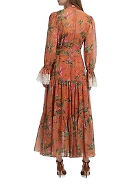 Payne Long-Sleeve Tiered Maxi Dress