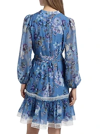 Elisa Floral Tie-Waist Minidress