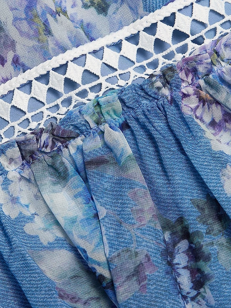 Elisa Floral Tie-Waist Minidress